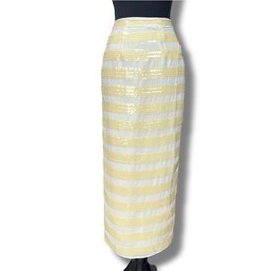 ASOS Edition Sequin Striped Skirt Size 2 Cream Women’s Buttermilk